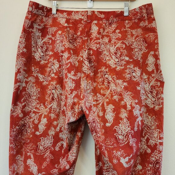 Vintage Lauren Ralph Pants Lauren Paisley Cropped Women's 18WX 25"Straight Leg - Picture 7 of 12